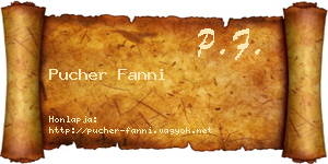 Pucher Fanni névjegykártya
